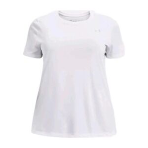 Under Armour Plus Size Women's Tech Tee White silver Logo Plus 1X $25